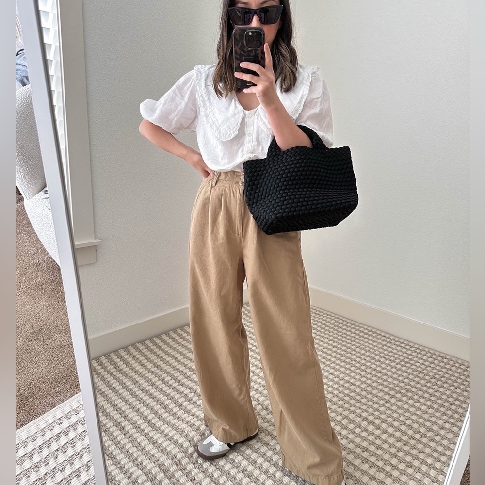 MADEWELL the Harlow wide leg pant tan high rise size 00